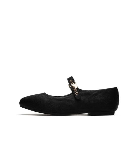 Scholl Black Ballerina Shoes