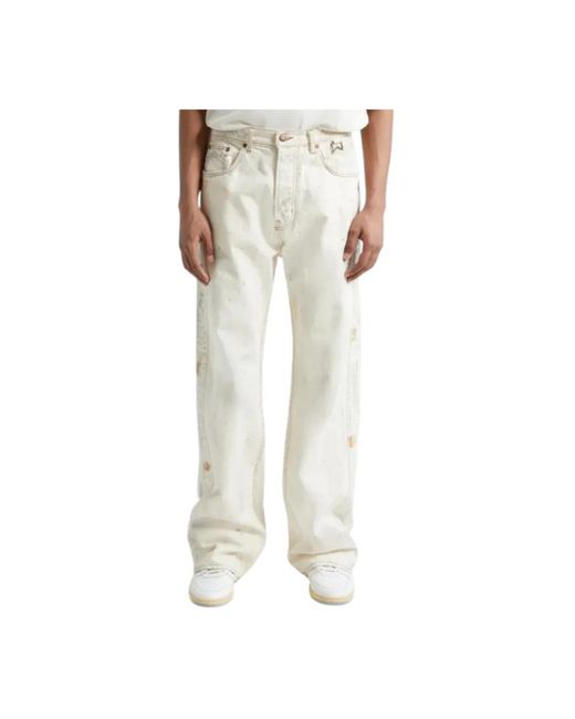 Rhude Natural Straight Fit Jeans for men