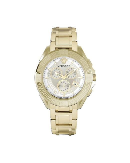 Versace Armbanduhr chronograph chrono sporty gold, weiß 46 mm ve5ca0623 in Metallic für Herren