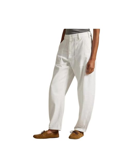 Polo Ralph Lauren White Tapered Trousers