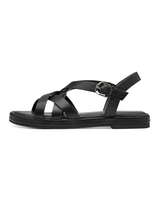 Tamaris Black Flat Sandals