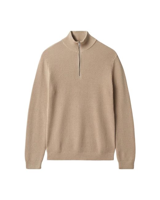Gabba Truien & Vesten ,Roll Neck Gebreide Cape in het Natural voor heren