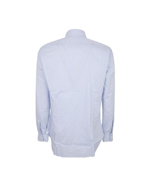 Barba Napoli Blue Formal Shirts for men