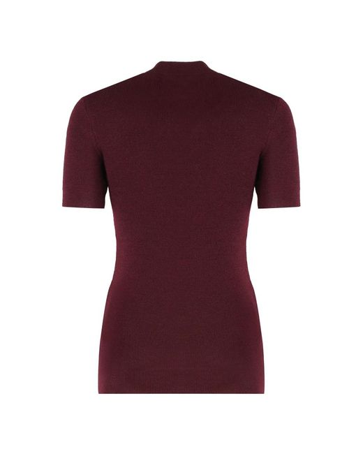 Prada Red Short-Sleeved Wool Shirt With Charms