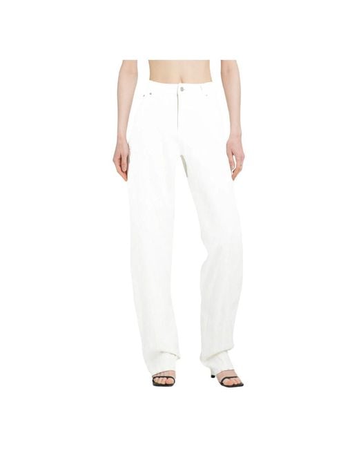 Spiral baggy jeans Mugler de color White