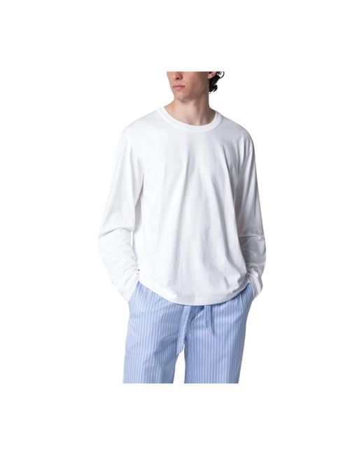 Tekla White Long Sleeve T-Shirts for men