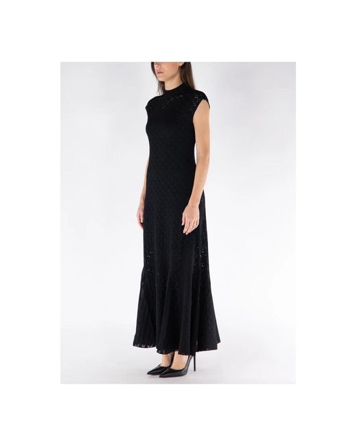 Lanvin Midi A-Line Bodycon Jurk in het Black