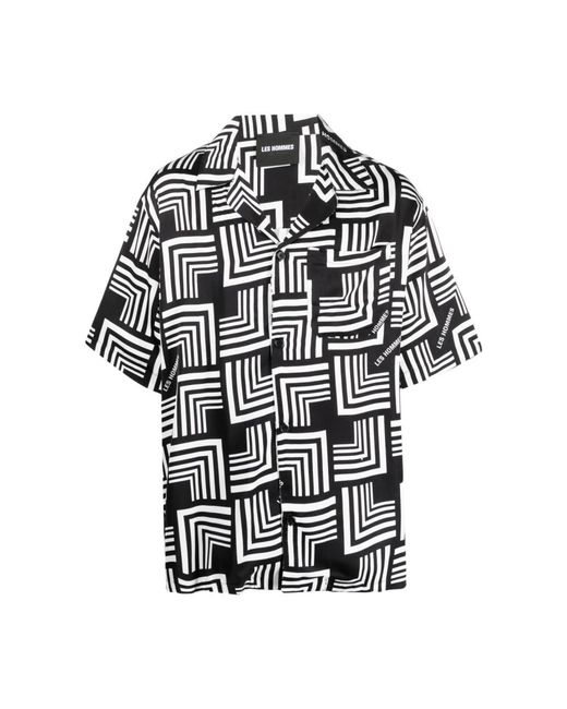 Les Hommes Black Short Sleeve Shirts for men
