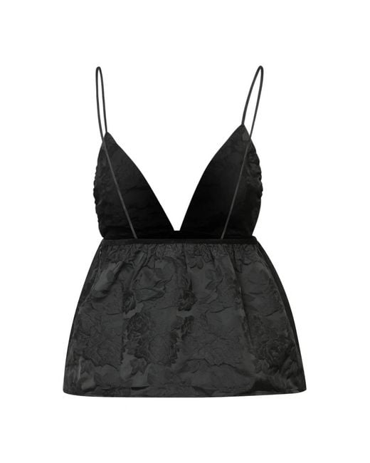 Ganni Black Strappy Top