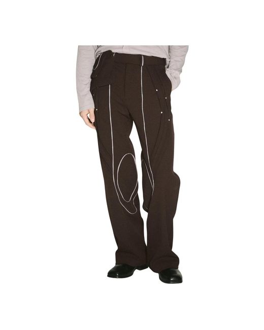 Straight Trousers di Kiko Kostadinov in Brown da Uomo