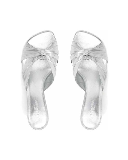 Le Monde Beryl White Heeled Mules