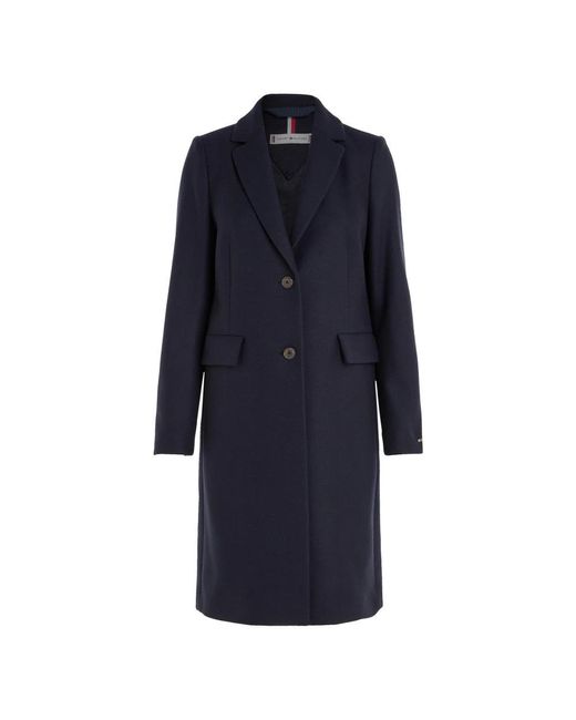 Tommy Hilfiger Blue Single-Breasted Coats
