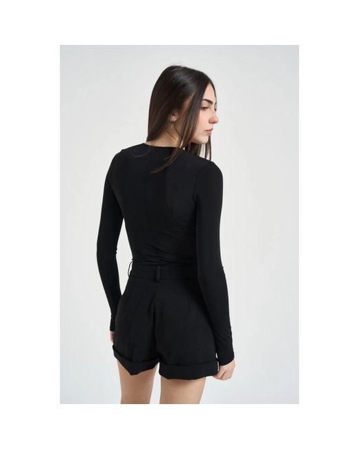 Elisabetta Franchi Black Long Sleeve T-Shirts