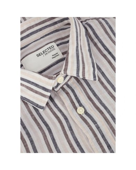 SELECTED Overhemden ,Blauw ,Katoen Casual Wit Overhemd in het Blue voor heren