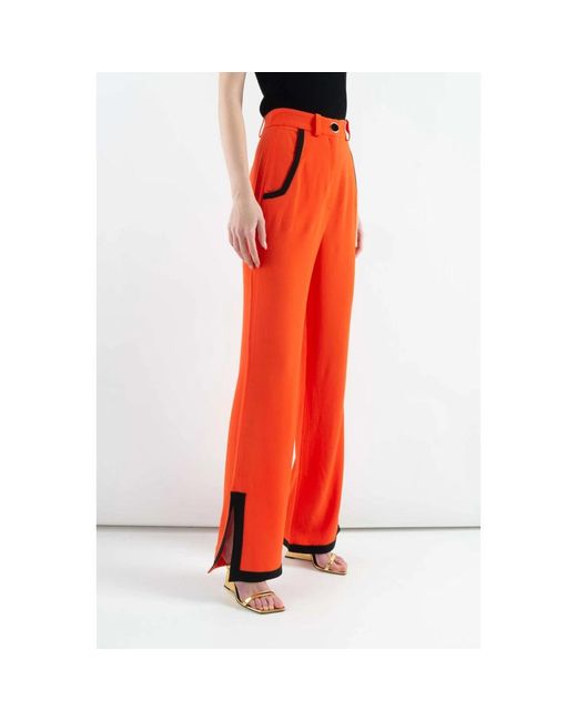 ROWEN ROSE Red Wide Trousers