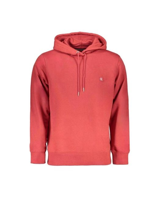 Calvin Klein Rosa kapuzenpullover mit logo in Red für Herren