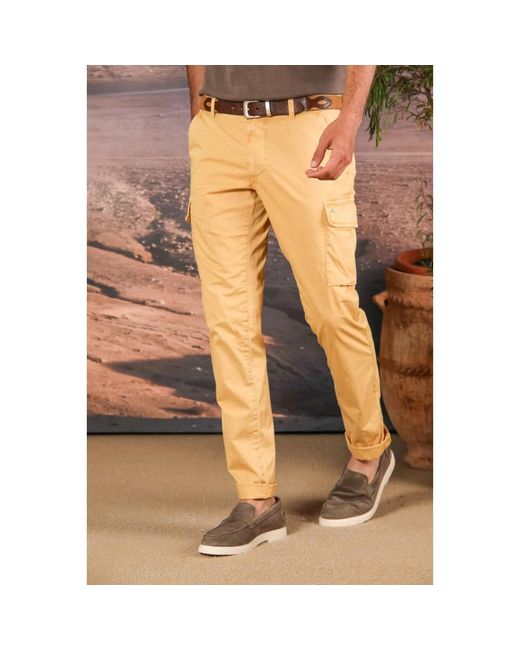 Slim-Fit Trousers Mason's de hombre de color Yellow