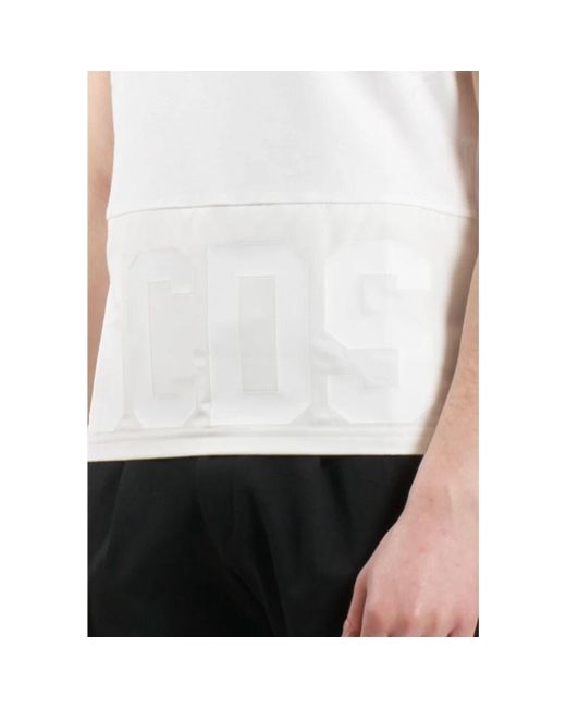 Gcds Band Logo Nylon Regular T-Shirt in White für Herren