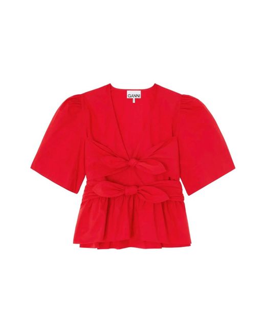 Blouses Ganni de color Red