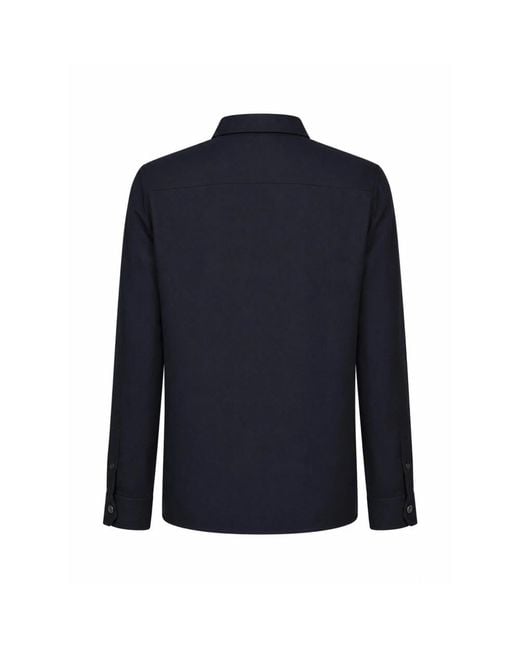Brunello Cucinelli Blue Wool Shirt for men