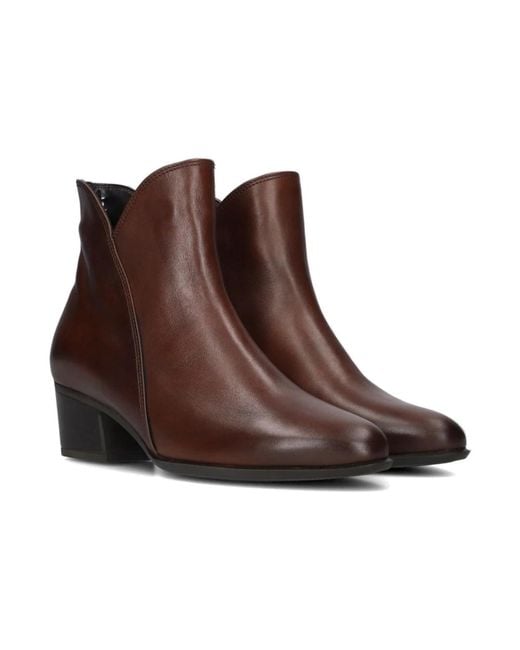 Gabor Brown Stilvolle Stiefeletten Cognac Leder