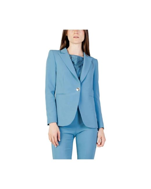 Rinascimento Jassen ,Blauw ,Polyester Polyester Blazer Damesjasje in het Blue