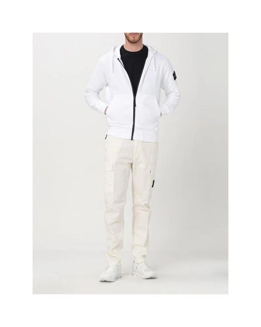Stone Island Cargohose Mit Mehreren Taschen in White für Herren