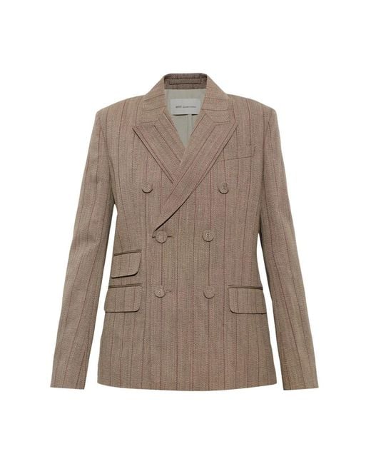 AMI Wol Blazer Met Dubbele Split in het Brown