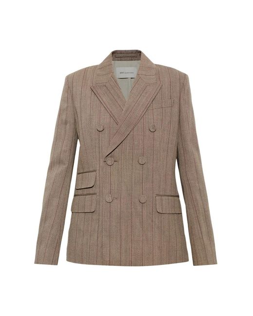 AMI Wol Blazer Met Dubbele Split in het Brown