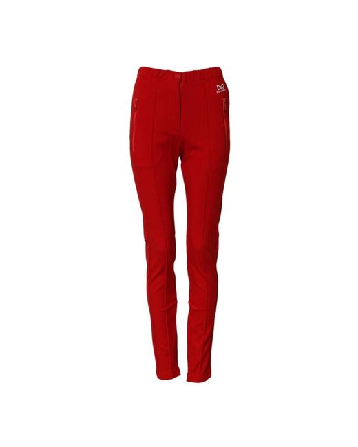 Dolce & Gabbana Red Slim-Fit Trousers