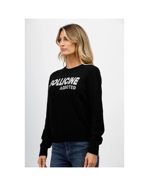 Mc2 Saint Barth Black Lurex text pullover