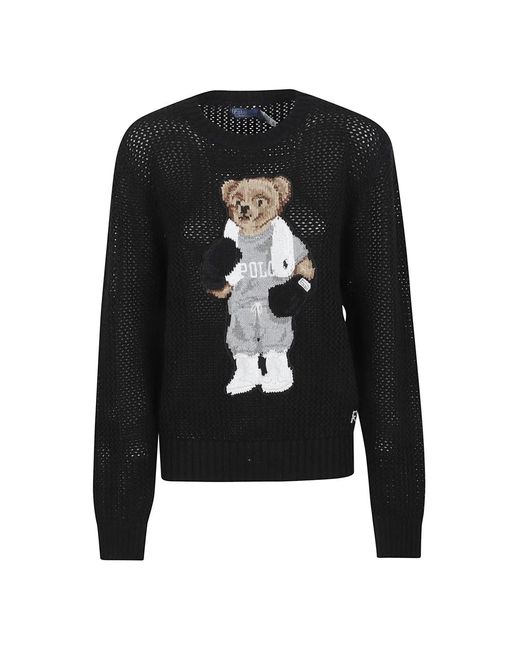 Round-Neck Knitwear Polo Ralph Lauren en coloris Black