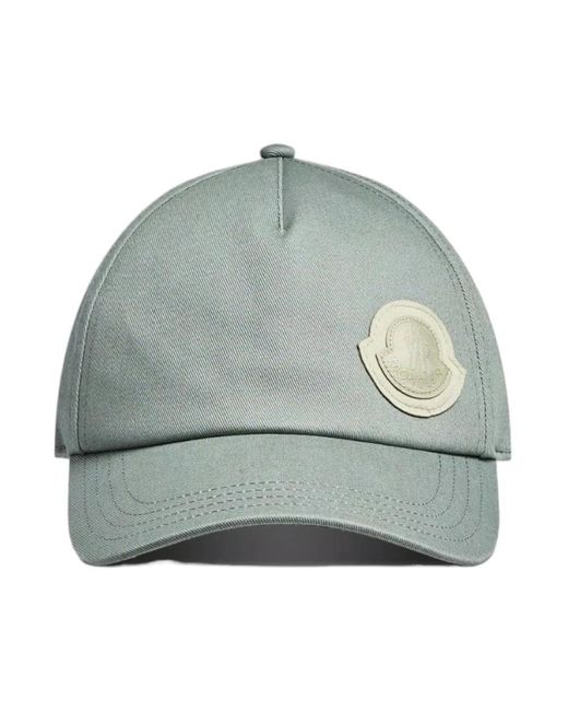 Moncler Accessoires ,Groen ,Katoen Gabardine Baseball Cap in het Green