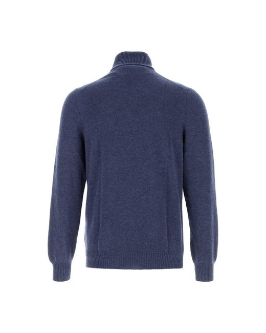 Fedeli Blue Cashmere Knitwear for men