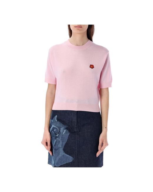 KENZO Pink Round-Neck Knitwear