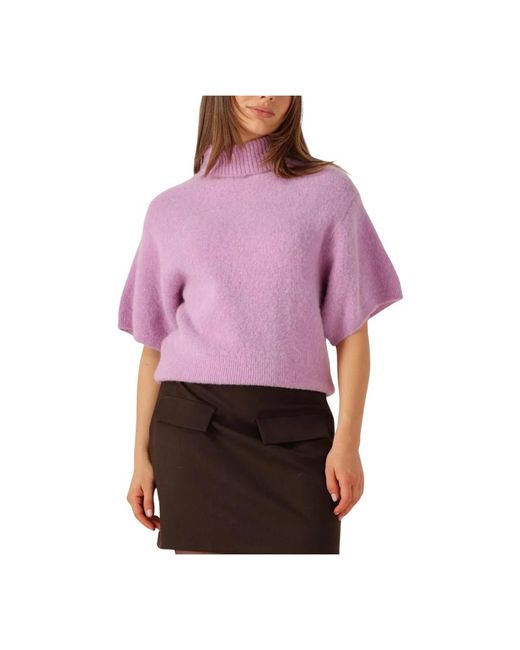 Notre-v Truien & Vesten ,Paars ,Lila Alpaca Gebreide Trui in het Purple