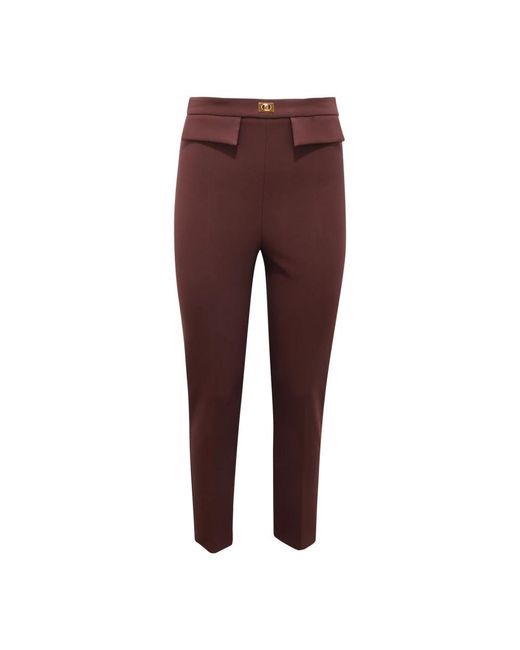 Elisabetta Franchi Purple Slim-Fit Trousers
