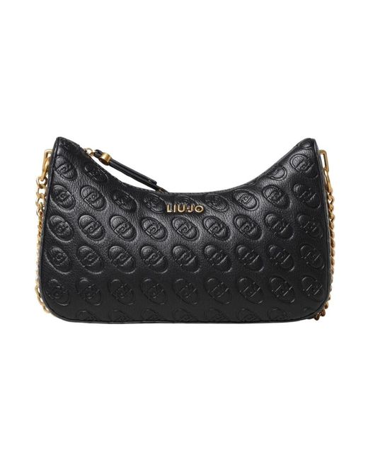 Liu Jo Black Schwarze Geprägte Crossbody-Tasche