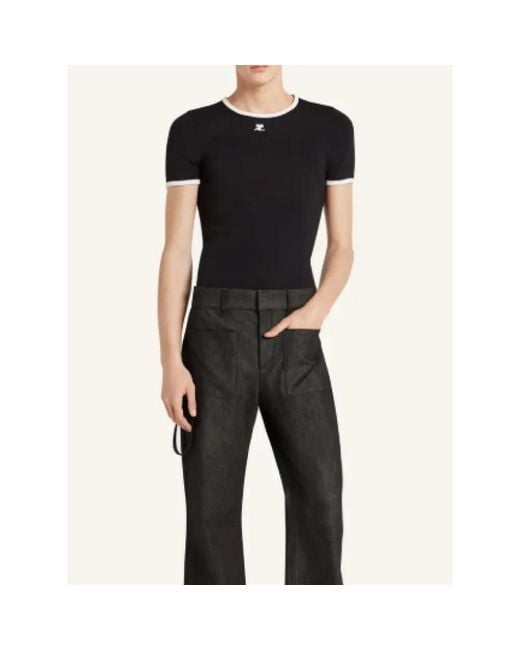 Courreges Black T-Shirts