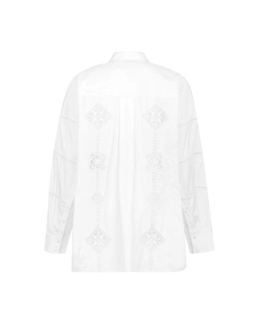 Isabel Marant White Weiße Soeline Bluse Mit Besticktem Motiv