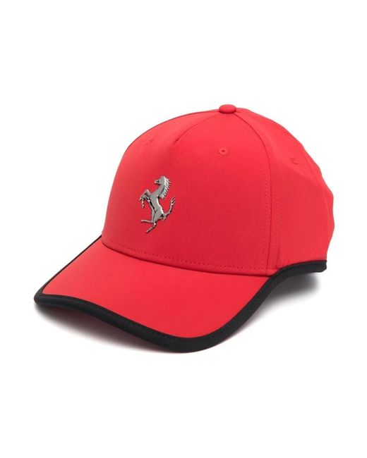 Ferrari Rote logo-plaque baseball cap in Red für Herren