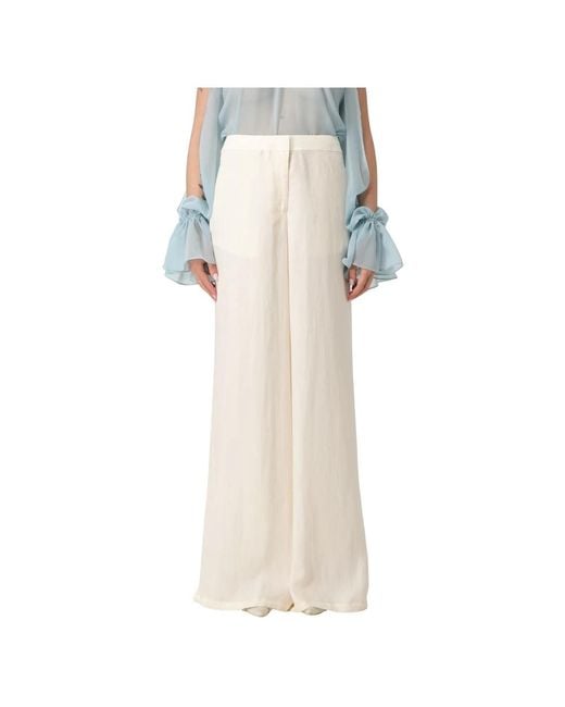 Blumarine Natural Wide Trousers
