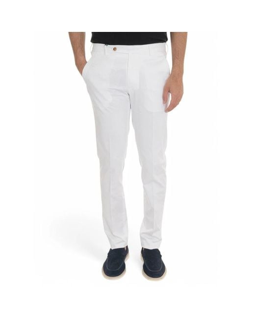 Berwich White Slim-Fit Trousers for men