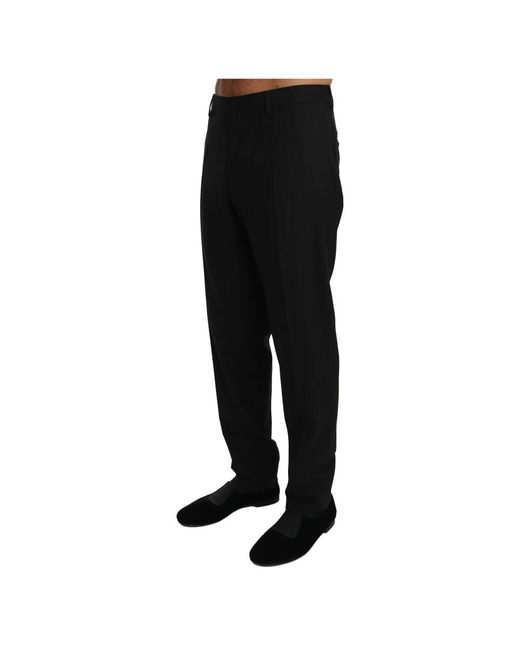 Dolce & Gabbana Schwarze woll-stretch-kleidhose in Black für Herren