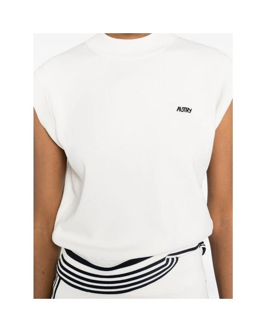 Autry White Sleeveless Tops