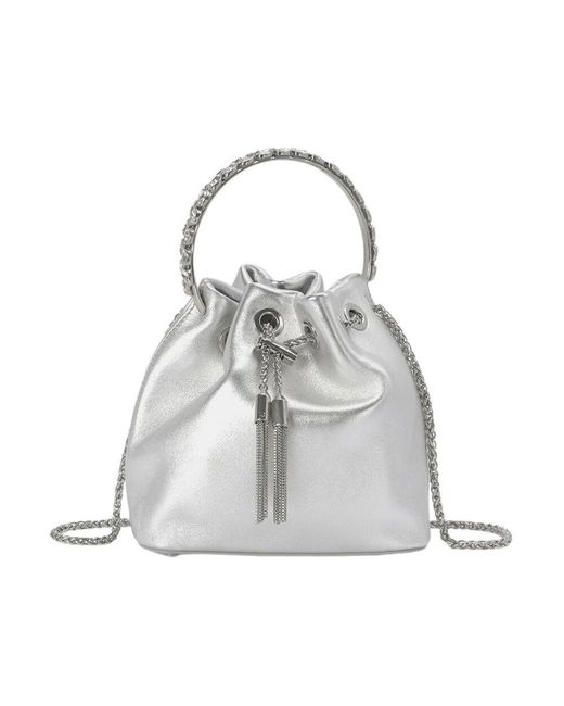 Alma En Pena. Gray Bucket Bags