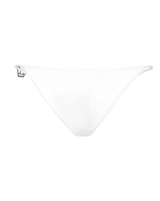 Philipp Plein Badmode ,Wit ,Swimwear Bottom Slip Crystal in het White
