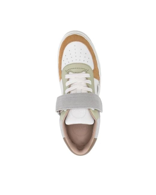 Chloé White Lauren Leather & Suede Sneaker