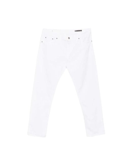 Dondup White Straight Fit Jeans for men