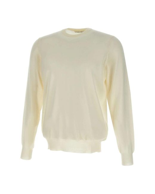 FILIPPO DE LAURENTIIS White Round-Neck Knitwear for men
